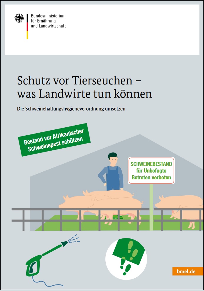 Titel der BMEL Broschüre Schutz vor Tierseuchen – was Landwirte tun können