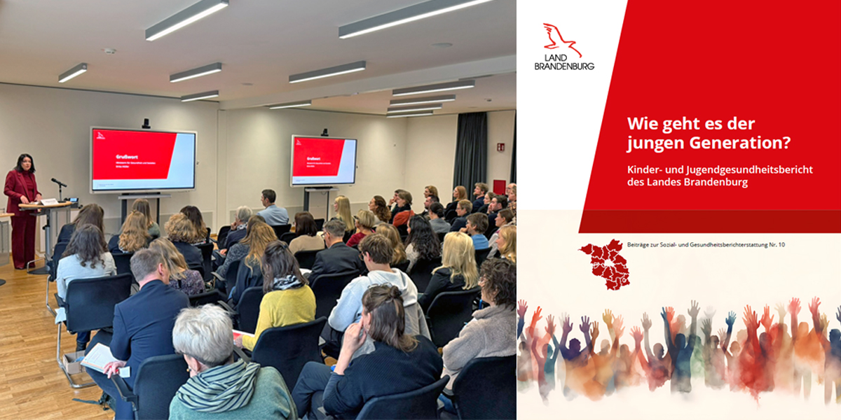 Montage aus Blick in die Veranstaltung und dem Titel der Broschüre