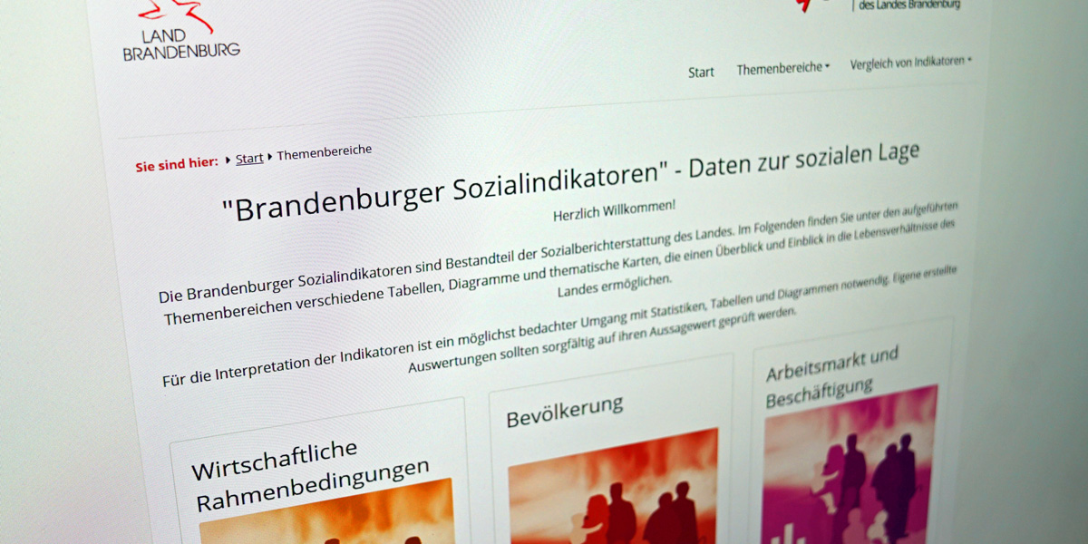 Foto der Internetseite Brandenburger Sozialindikatoren